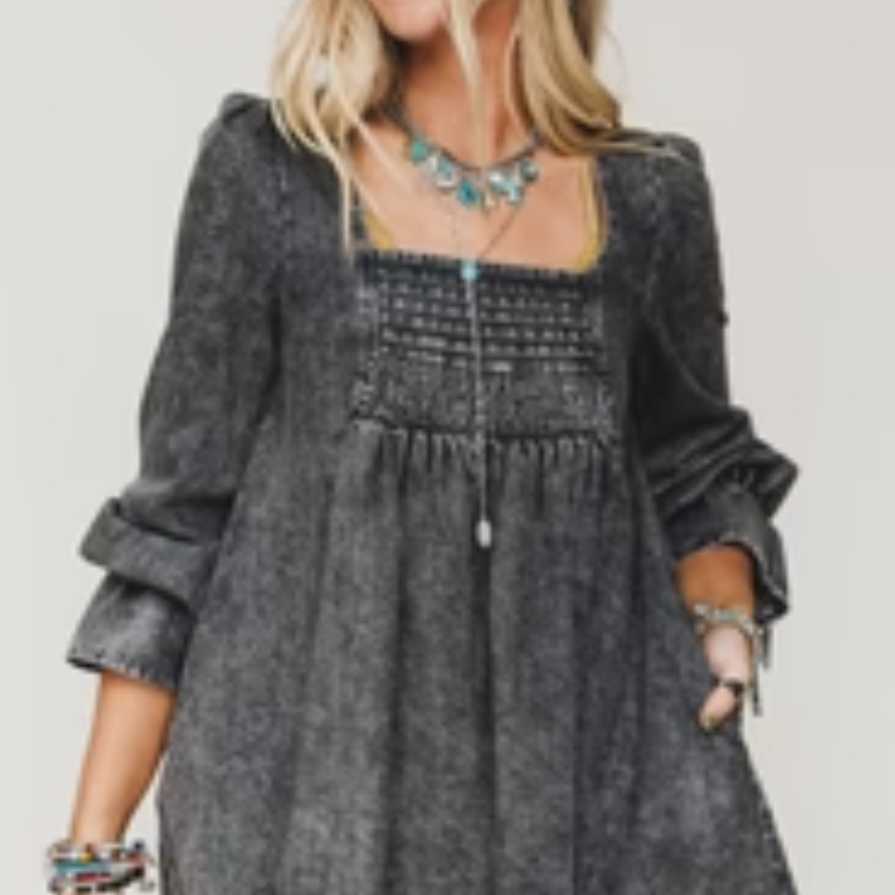Elegant Black Smocked Dress